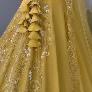 Luxury Silk Lehenga Choli, Yellow Bridal Lehenga, Wedding Guest Outfit, Traditional Indian Ethnic Wear