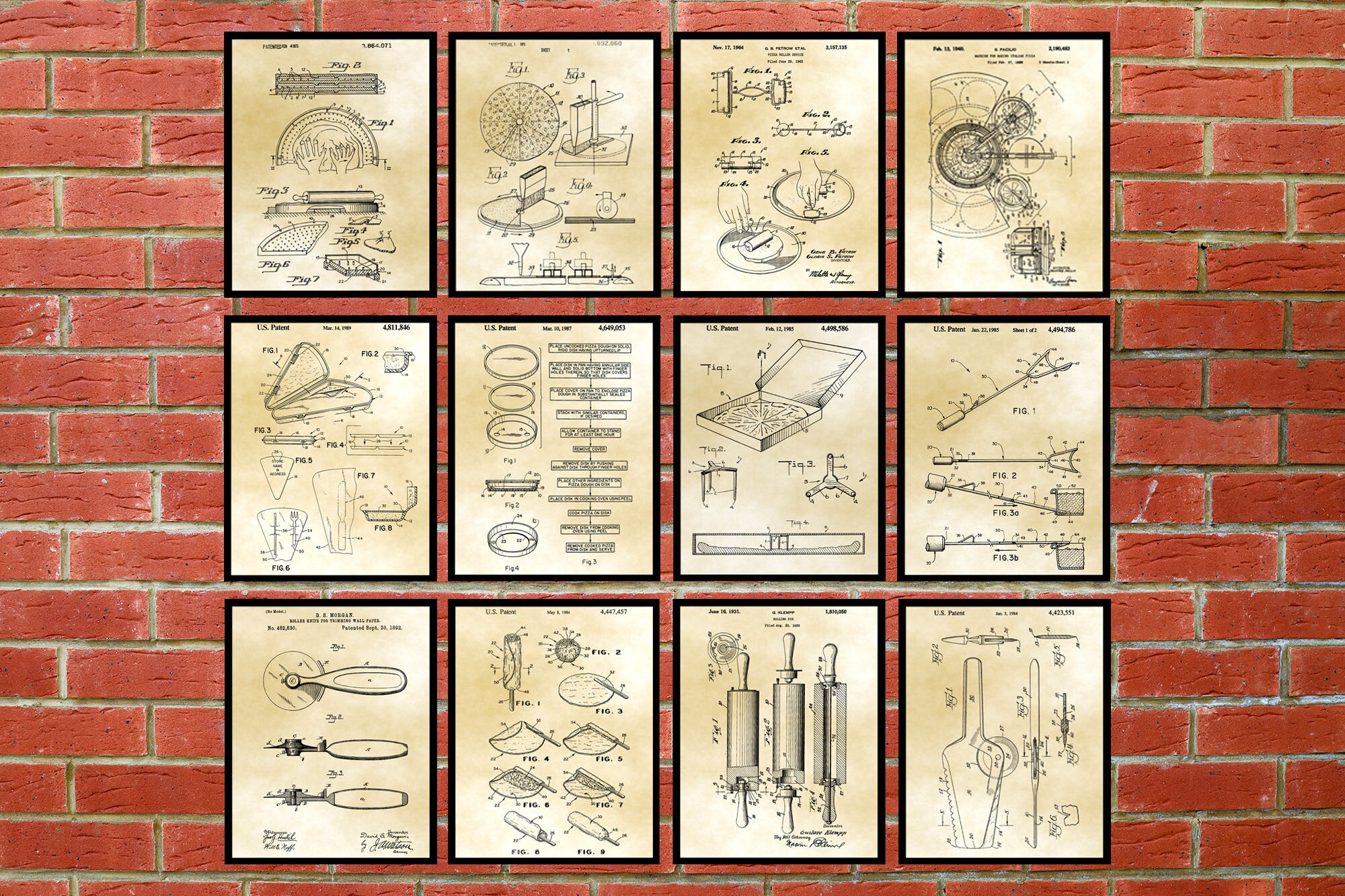 Satz von 12 Küche Wand-Dekor Methode für die Herstellung von | Etsy
