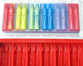 BEST TEACHER (45x115mm 50g Bar Size) - Wax Melt Snap Bar Silicone Mould - Exclusive Wax Crayon Design - Make Your Own Scented Wax Melts