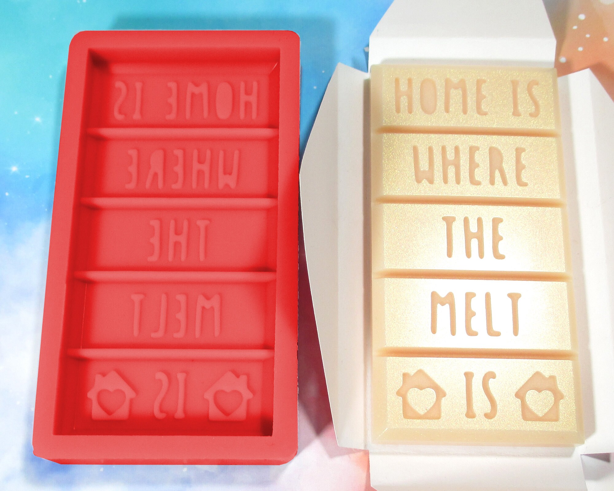 HOME Is WHERE The MELT Is (35g Bar Size) - Wax Melt Snap Bar Silicone…