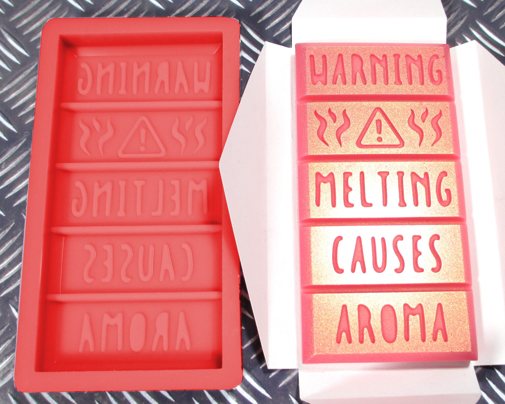 Warning! MELTING CAUSES AROMA (50x100mm 35g Bar Size) - Wax Melt Snap…