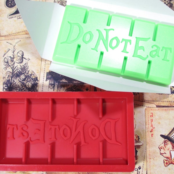 DO NOT EAT (50x100mm 35g Bar Size) - Wax Melt Snap Bar Silicone Mould - Exclusive Design - Make Your Own Scented Wax Melts