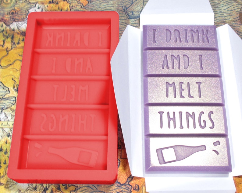 I DRINK and I MELT THINGS Wax Melt Snap Bar Silicone Mould Etsy UK