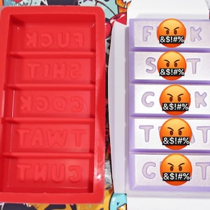 SWEAR BAR - Wax Melt Snap Bar Silicone Mould - Makes 50x100mm 50g Bars -  Exclusive Design - Make Your Own Scented Wax Melts
