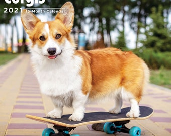 Corgi Calendar Etsy corgi wall calendar 2021