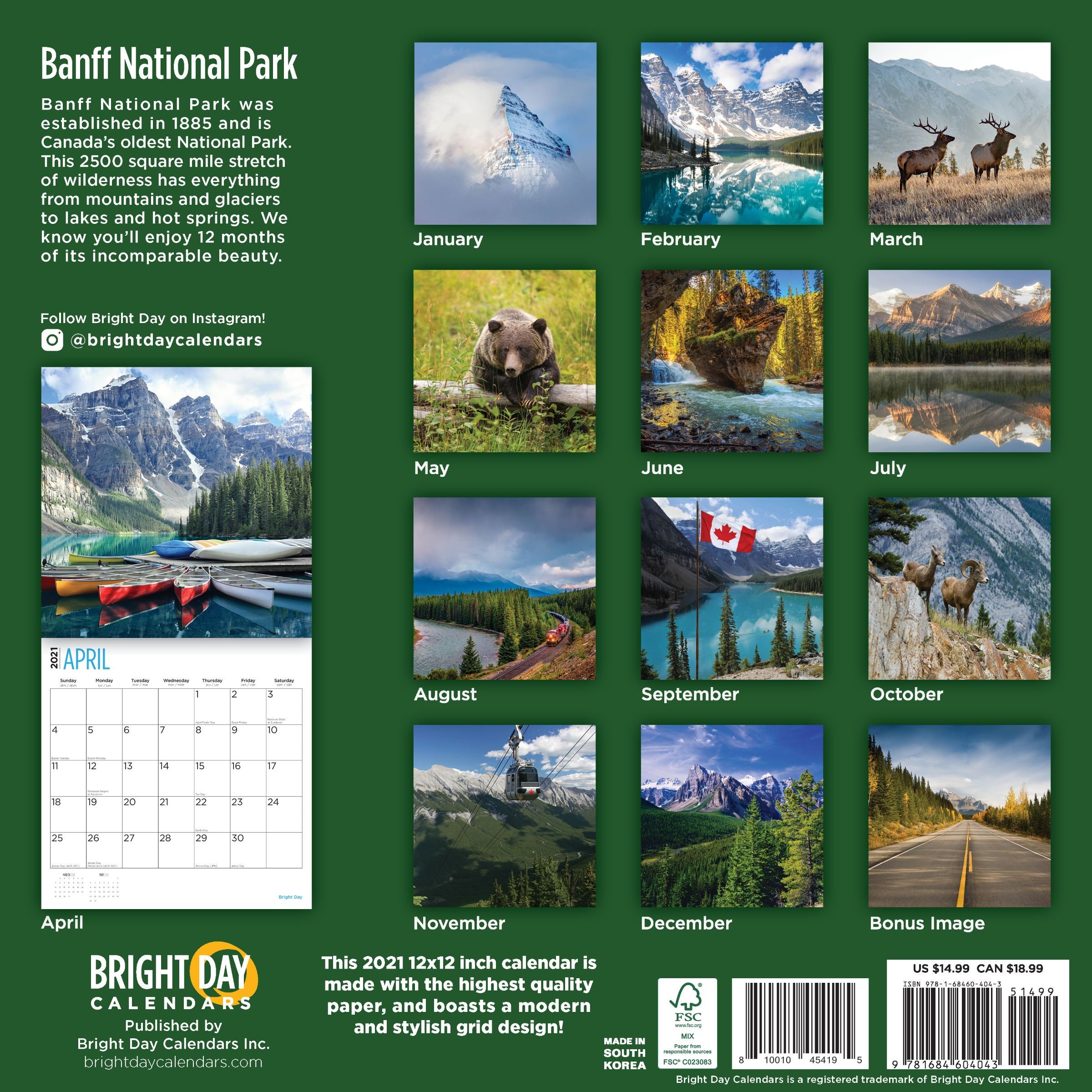 2021 Banff National Park Wall Calendar Etsy