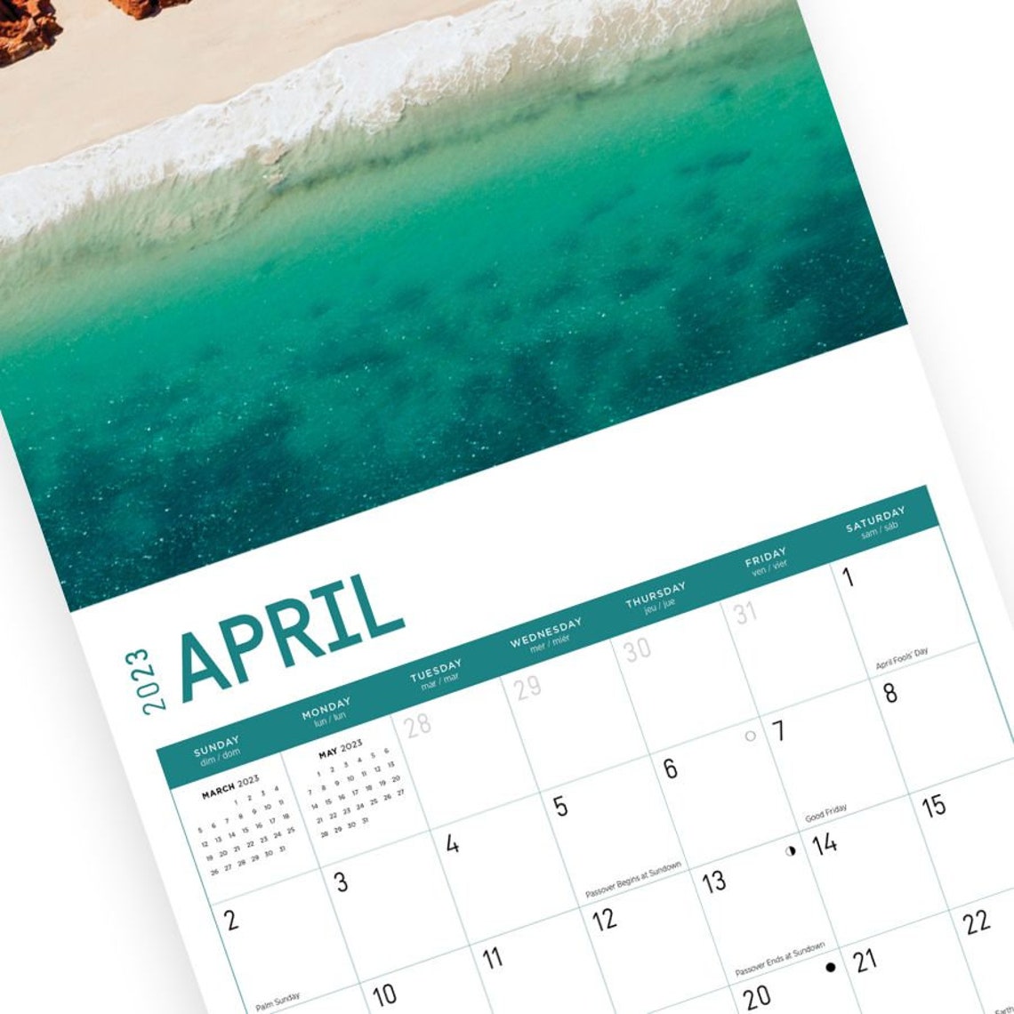 2023 Beaches Sticker Wall Calendar by Bright Day 12x12 Inch Etsy