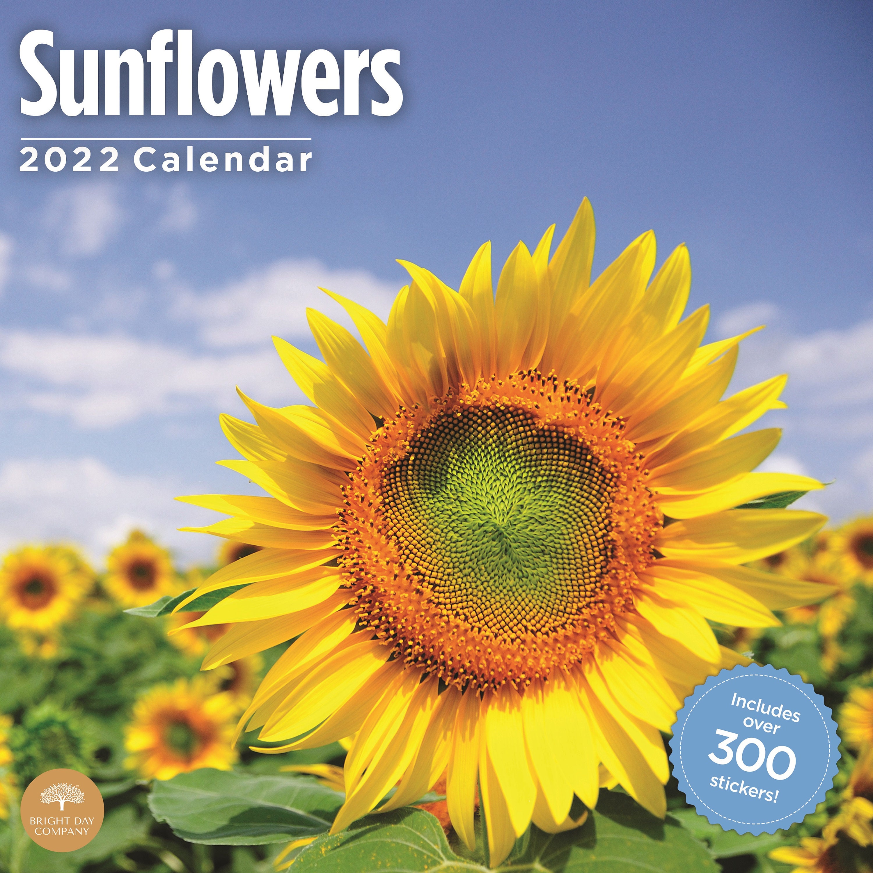 2022 Sunflowers Sticker Wall Calendar By Bright Day 12 X 12 Etsy