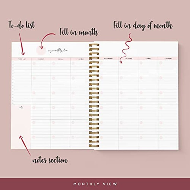 Belle Fleur Non dated Planner La Lune Collection By Bright Etsy Belle fleur non dated planner la lune collection by bright etsy