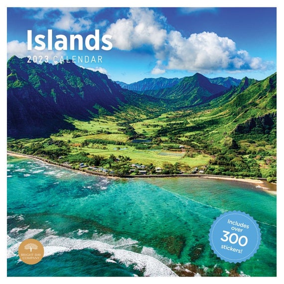 2023 Islands Sticker Wall Calendar by Bright Day 12x12 Inch Etsy