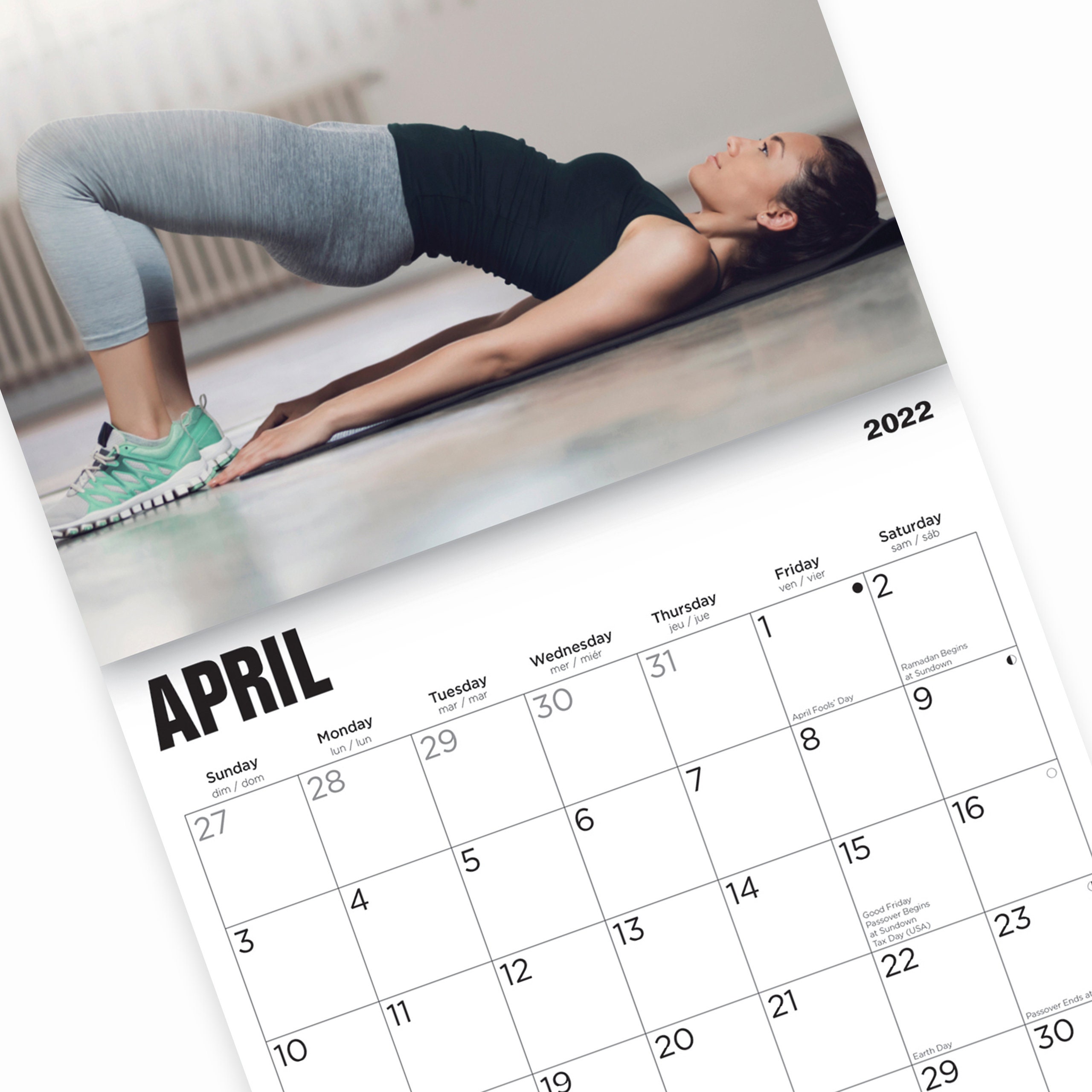 2022 Yoga Pants Wall Calendar Belleville Press by Bright Day Etsy