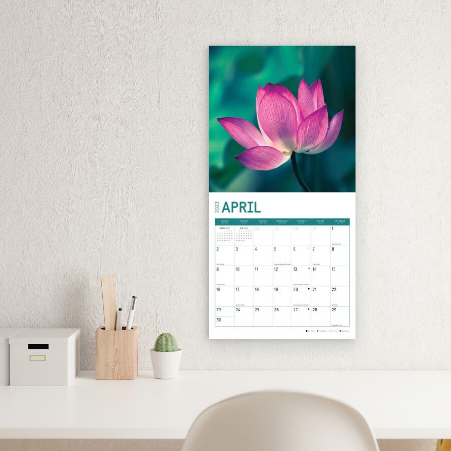 2023 Flowers Sticker Wall Calendar by Bright Day 12x12 Inch Etsy