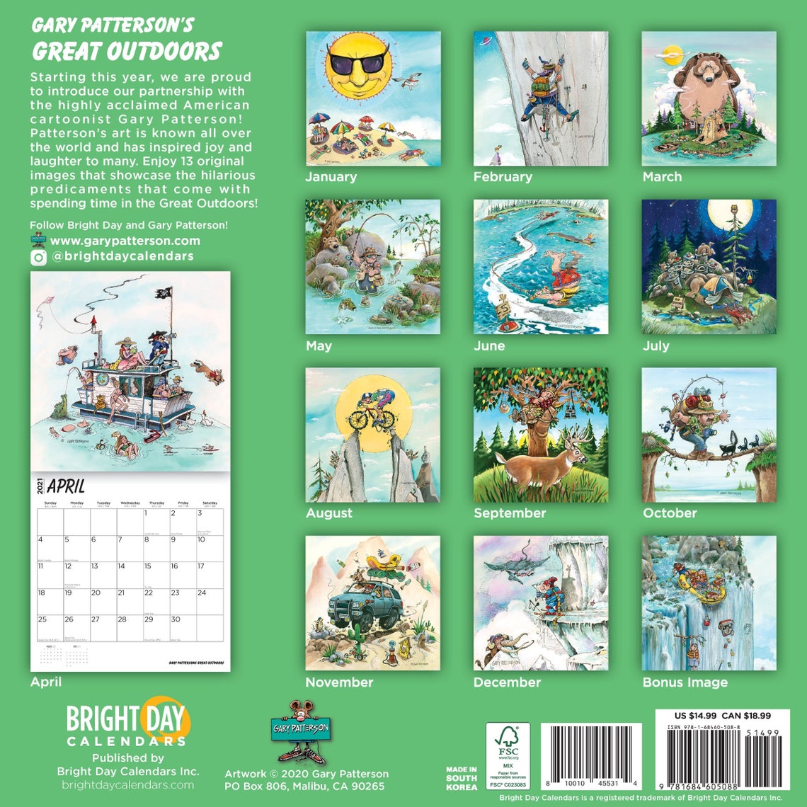 2021 Gary Patterson Great Outdoors 12 x 12 Wall Calendar Funny | Etsy