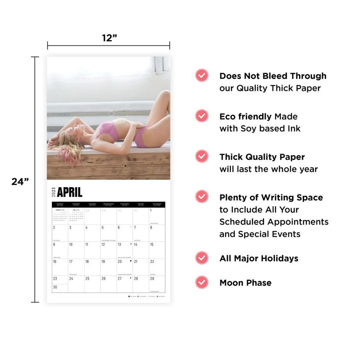2023 Lingerie Wall Calendar by Bright Day 12x12 Inch Etsy