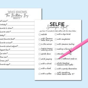 Teen Boy Birthday Games Bundle, Printable Birthday Games for Him, Teen