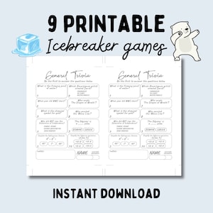 Icebreaker Games Bundle, Fun Printable Ice Breaker Questions, Fun ...