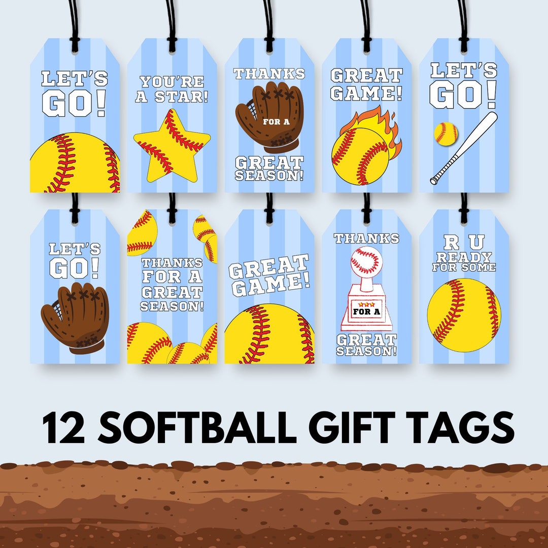 Printable Softball Gift Tags End of Season Gift Softball Etsy