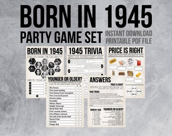 1945 Birthday Game Etsy