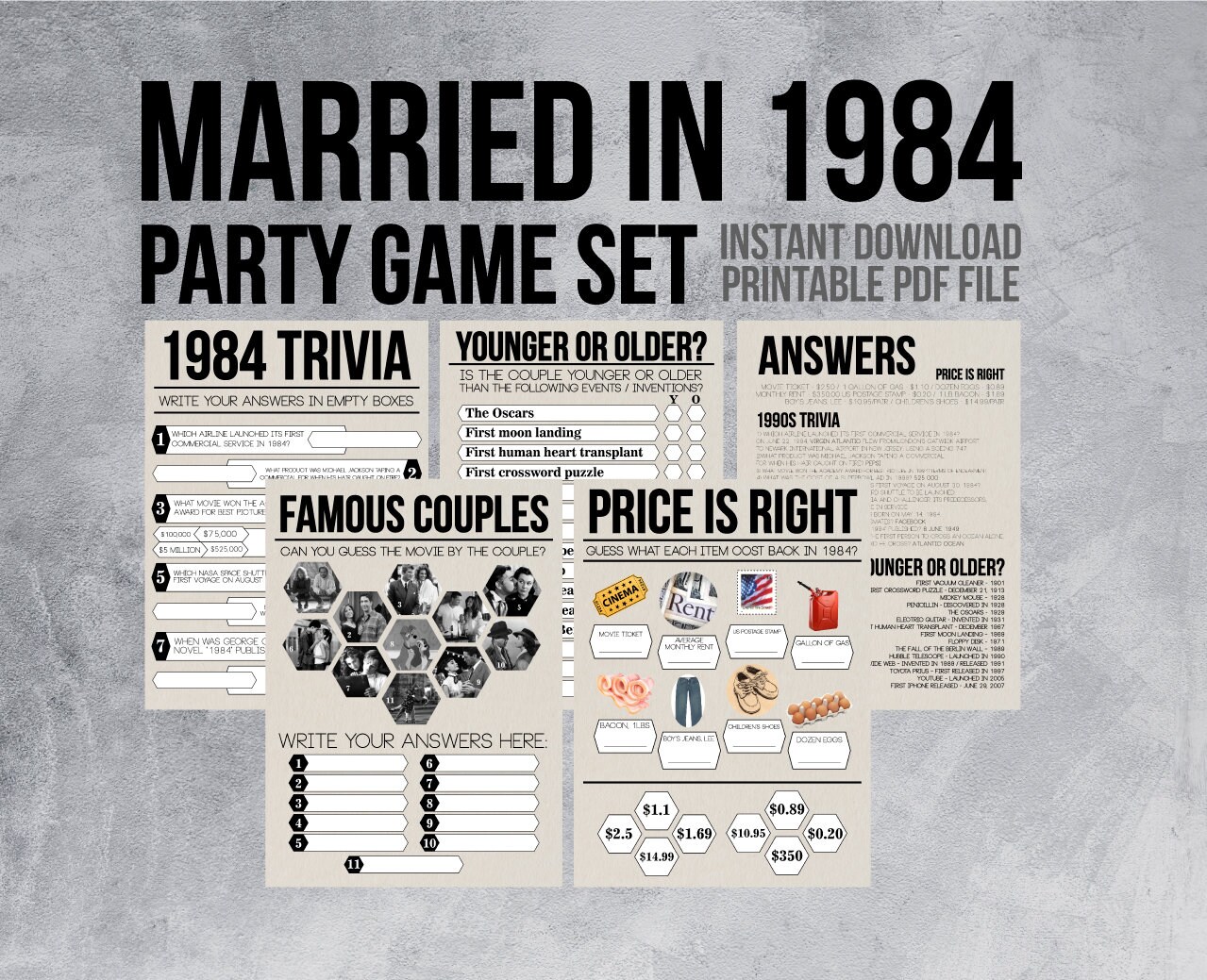 35th Anniversary Party Games 35th Wedding Anniversary Party Etsy