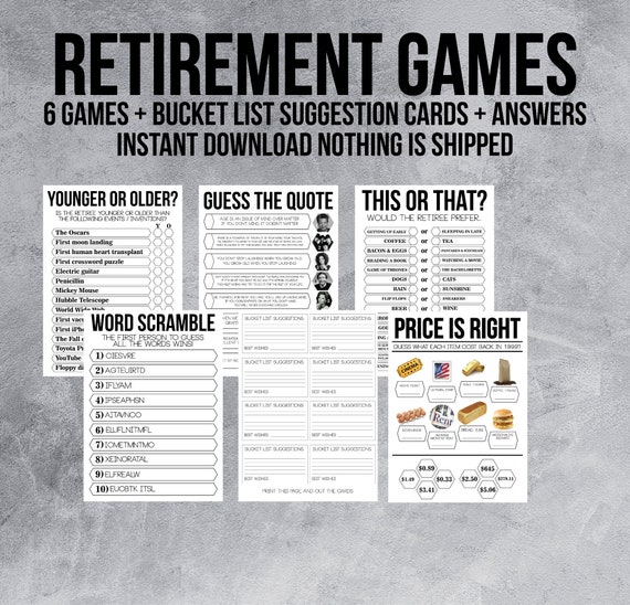 printable retirement party games price is right this or etsy