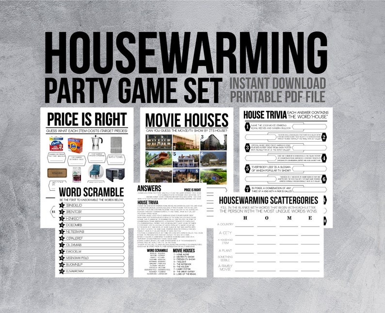 housewarming games housewarming trivia new home party games etsy