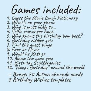 Teen Boy Birthday Games Bundle, Printable Birthday Games for Him, Teen