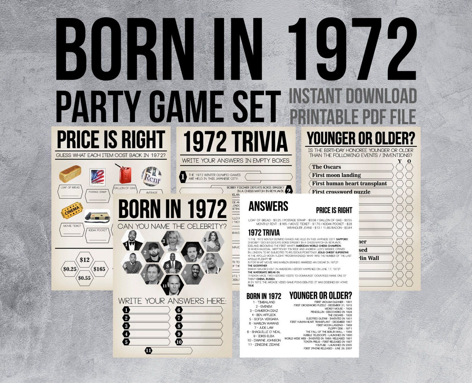 50th Birthday Printable Cards