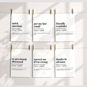 Lustige Bürodeko, 20 lustige Definitionsdrucke, per meine letzte E-Mail, Büro Humor Karten für Mitarbeiter, Arbeit von zu Hause Wand Kunst Galerie-Set