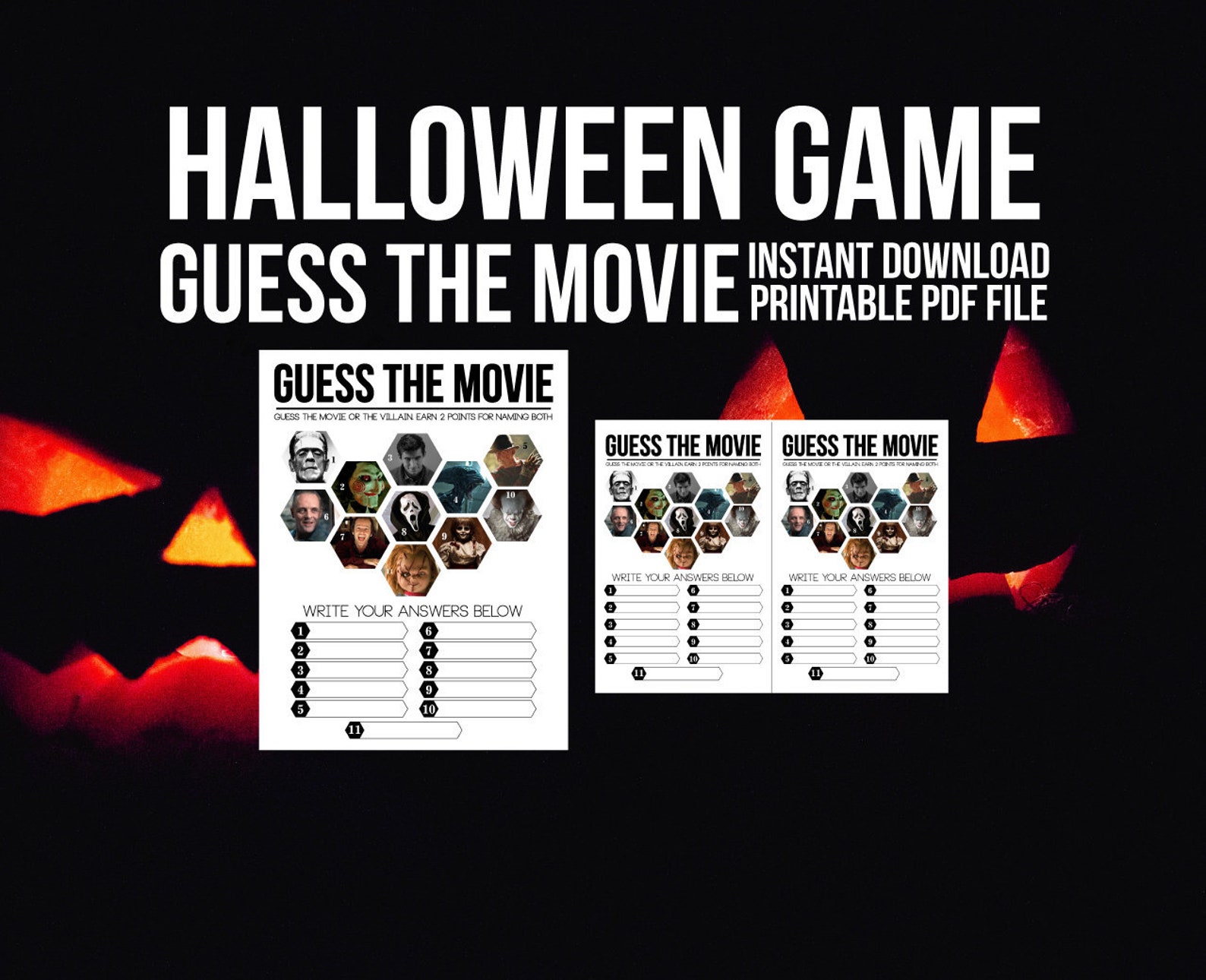 Guess the Movie Game Halloween Movie Game Guess the - Etsy