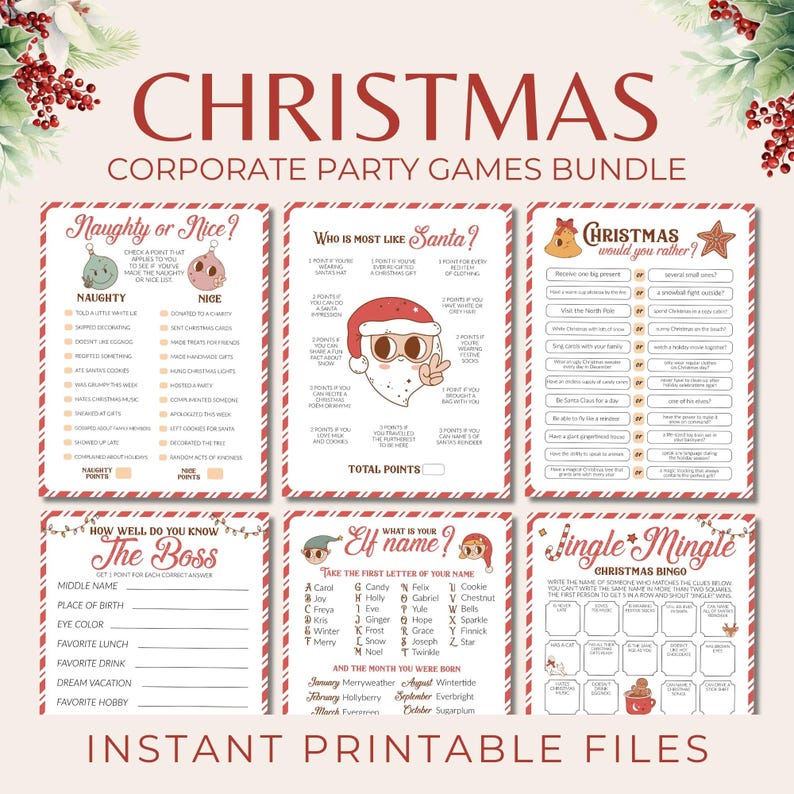Office Christmas Party Games, Fun Holiday Team Games for Corporate