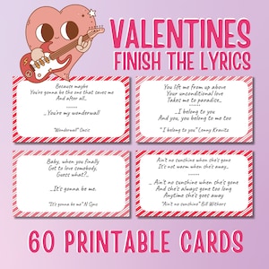 Love Songs Finish the Lyrics Game, Fun Valentines Music Trivia Game for ...