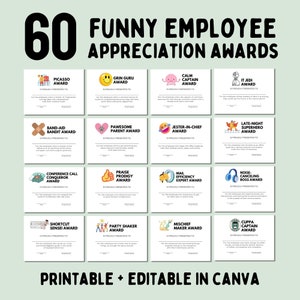 Funny Employee Appreciation Awards - 60 Printable Staff Recognition ...