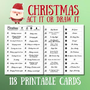 Kerstcharades, leuk familiekerstspel voor kinderen en volwassenen, feestspel, kerstpictionary - act it or draw it