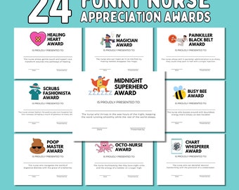 Funny Nursing Award Certificates Editable in Canva, Funny RN Appreciation Award, Nurses Week Recognition Gift, Funny Superlatives, Thank You