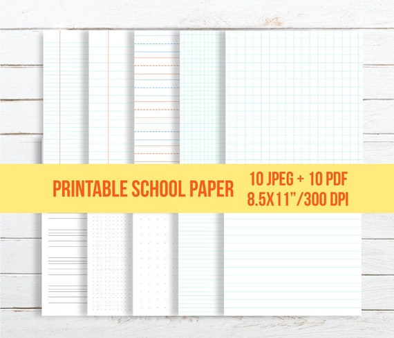 Printable School Paper Handwriting Practice Sheets Lined - Etsy