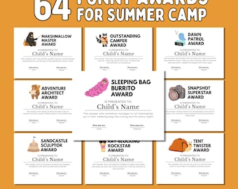 Summer Camp Awards Certificates Camp Achievement Award Campers Gift Summer Camp Awards Certificates Camp Achievement Award Campers Gift