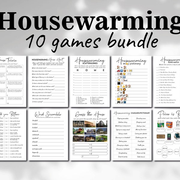 Housewarming Games, Housewarming Trivia, New Home Party Games, Apartment Warming, Housewarming Party, Printable Games, New House Party