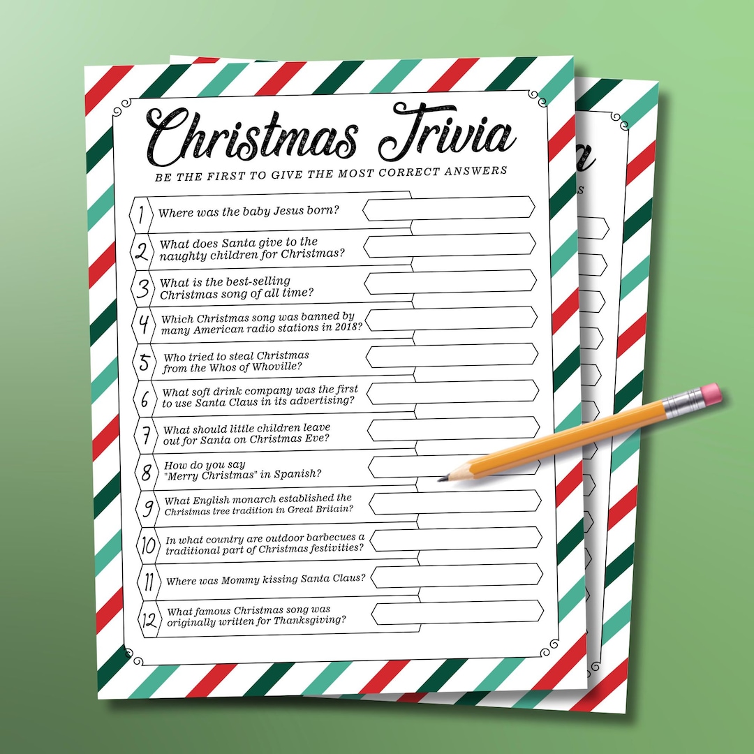 Christmas Trivia Game, Fun Holiday Game for Teens and Adults, Holiday