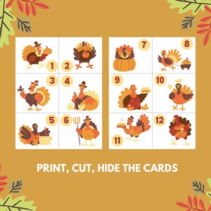 Printable Turkey Hunt Game, Thanksgiving Turkey Scavenger Hunt for Kids ...