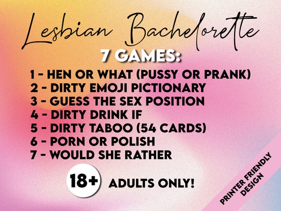 Lesbian Bachelorette Party Games Adults Only Dirty Hen Party - Etsy