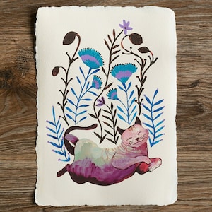 A4 / A3 Kunstdruck: Wiesenkatze