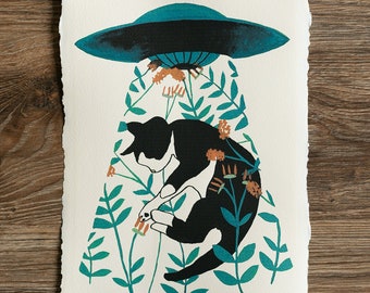 A4 / A3 Artistic Print: UFO cat