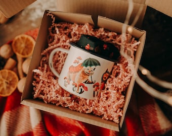 Occasional Box no1. - white enamel mug&socks