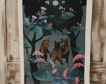 Artistic Print: Bears in the Canyon A2