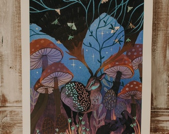 Artistic Print: Forest Deer, A2
