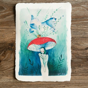 A4 / A3 Artistic Print: Mushroom fairy