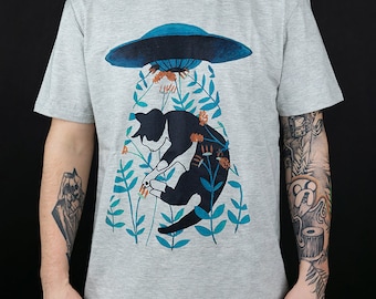 Men's t-shirt / UFO cat / Llamas / Tango