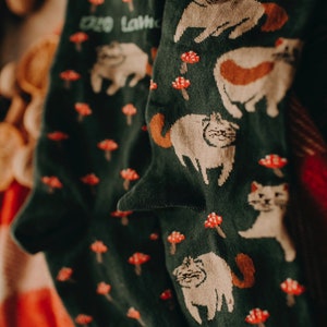 Socks with cats&mushrooms image 4