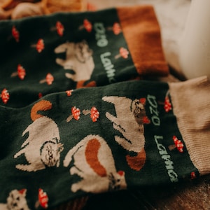 Socks with cats&mushrooms image 5