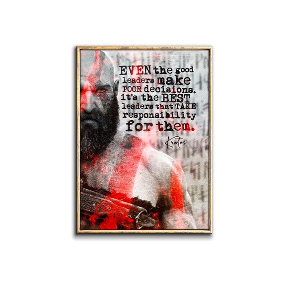 Kratos God of War Inspirational Quote Print Motivational - Etsy